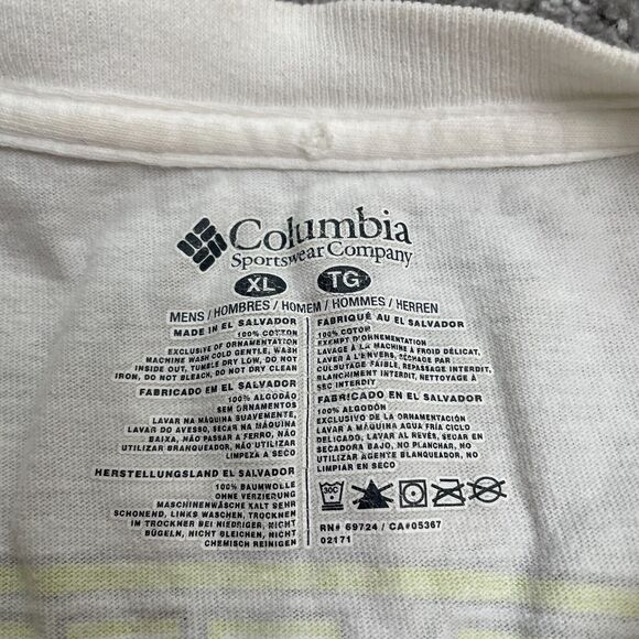 Columbia PFG Graphic T-Shirt Mens XL White Crew Neck Short Sleeve Cotton Tee Top - Picture 5 of 13